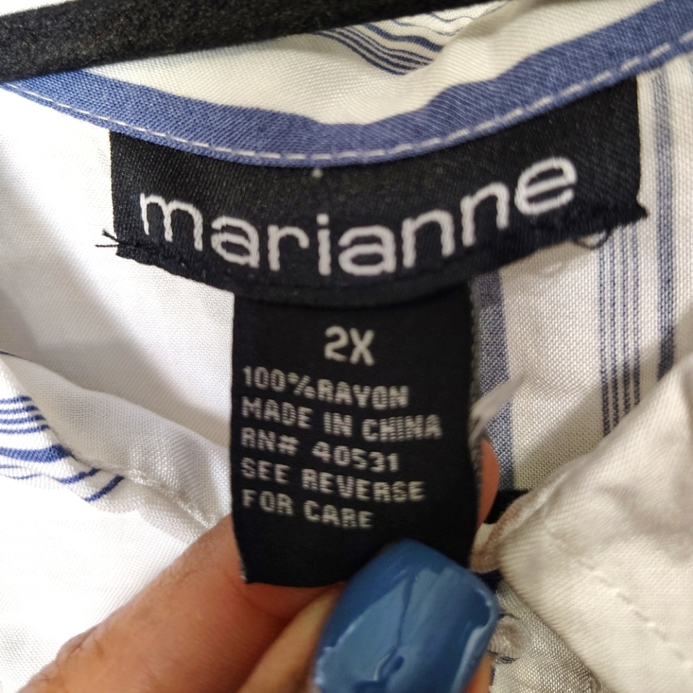 Marianne Women's Striped Sleeveless Dress Or Top Size 2X - Picture 8 of 9